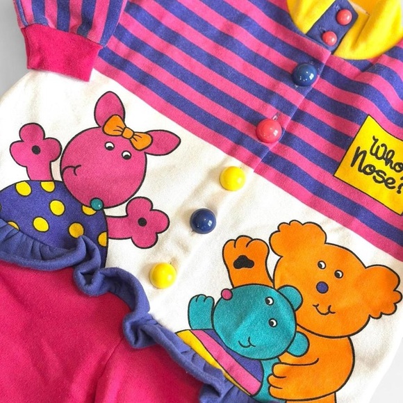Vintage Onesie Bodysuit, Size 1, Character, 90s, Pink Purple - Picture 2 of 8